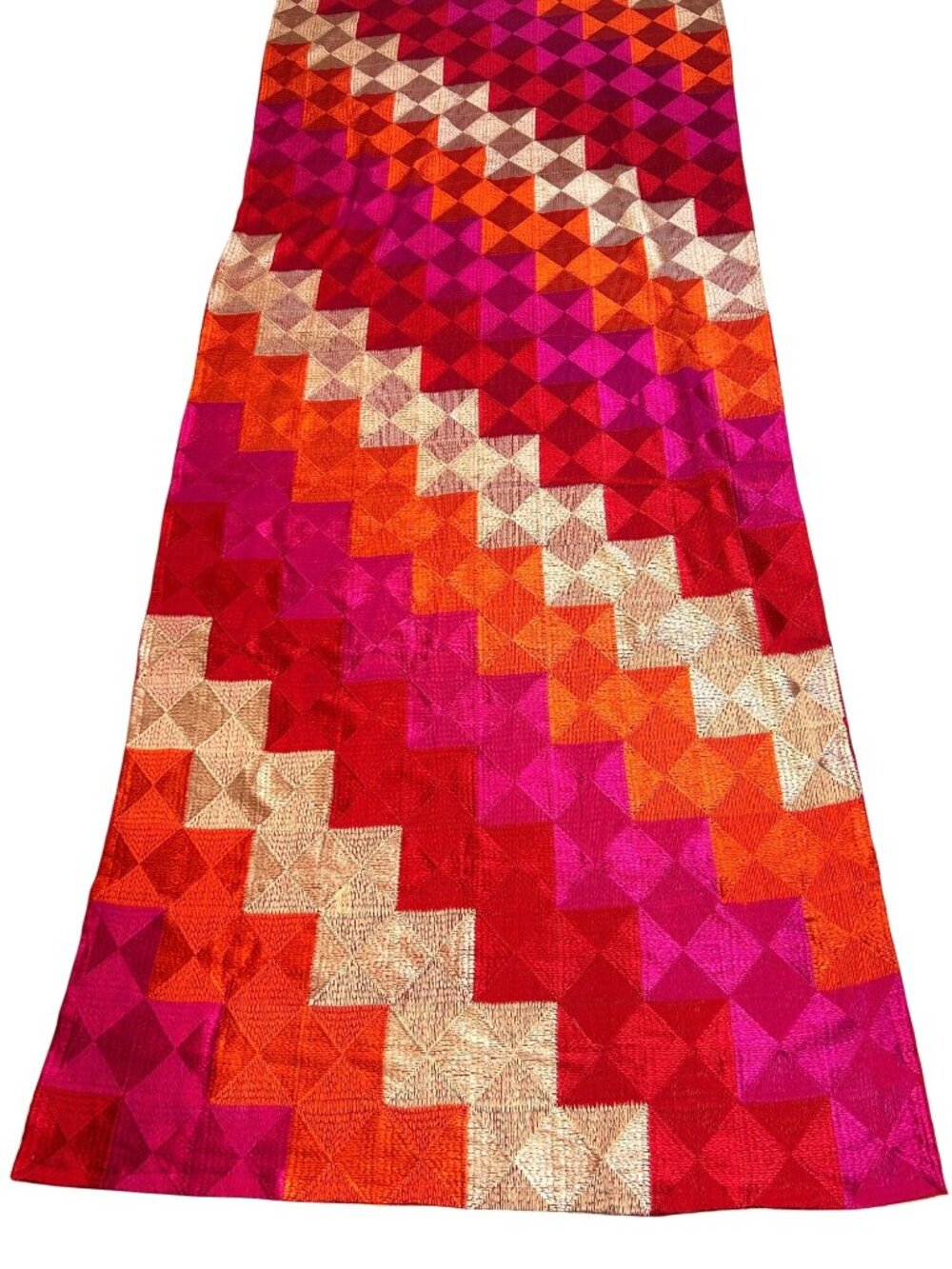 Gullu Multicolor Handmade Punjabi Phulkari Dupatta Bagh Embroidered Scarf Throw